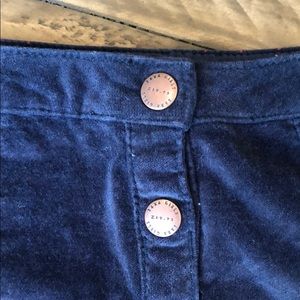 Zara Bottoms - Zara Denim Girl Navy Velvet Button Up Skirt Zara Bottoms - Zara Denim Girl Navy Velvet Button Up Skirt